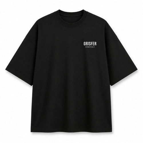 GRISFER Essentials oversized black T-shirt front view