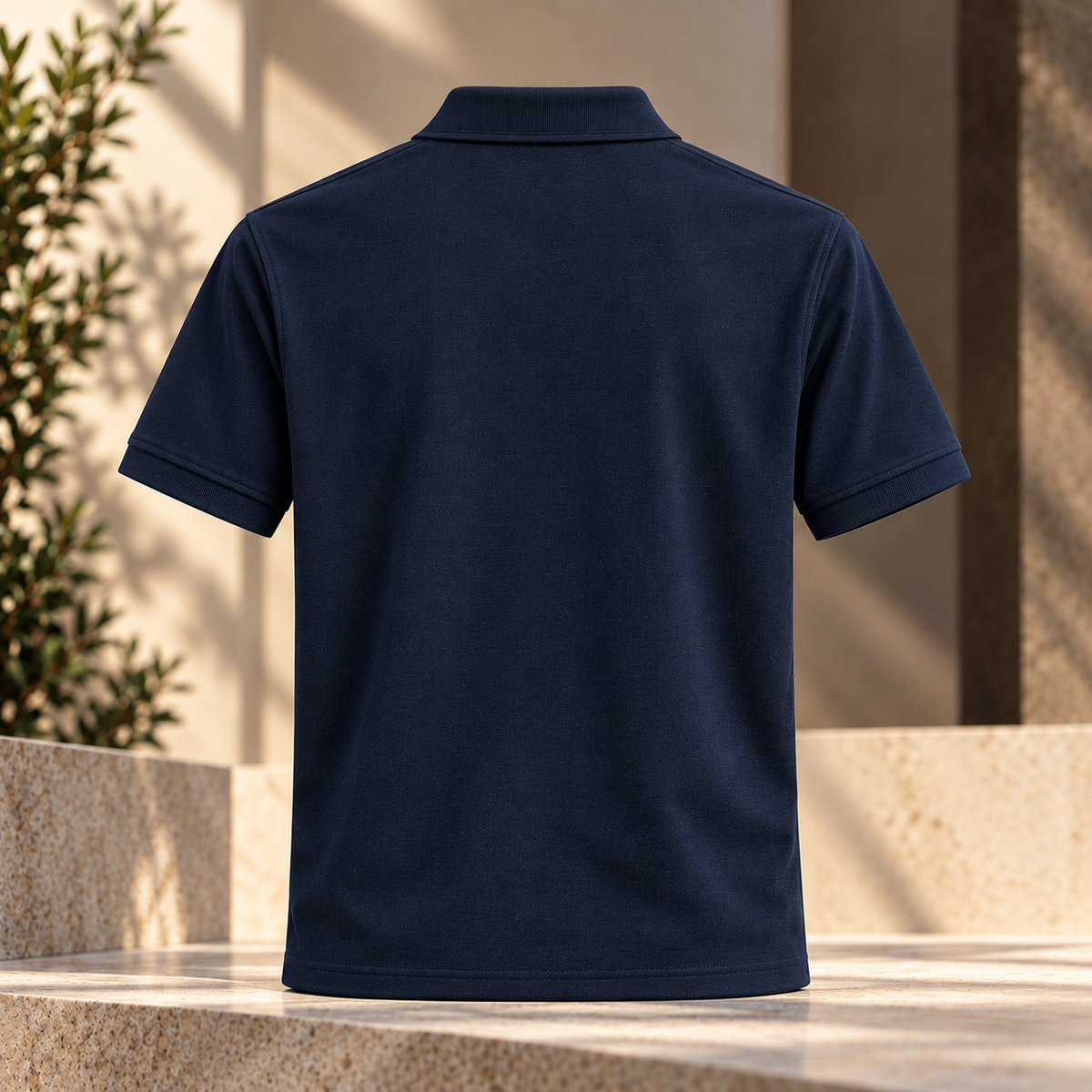 GRISFER navy blue cotton polo T-shirt product detail